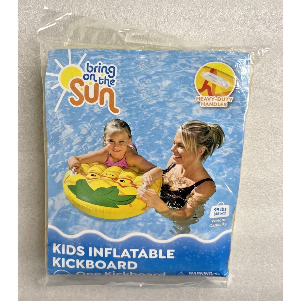 Bring on the Sun Inflatable Kick Board Kids Boogie Board‎ with Handles Pineapple - Picture 4 of 7